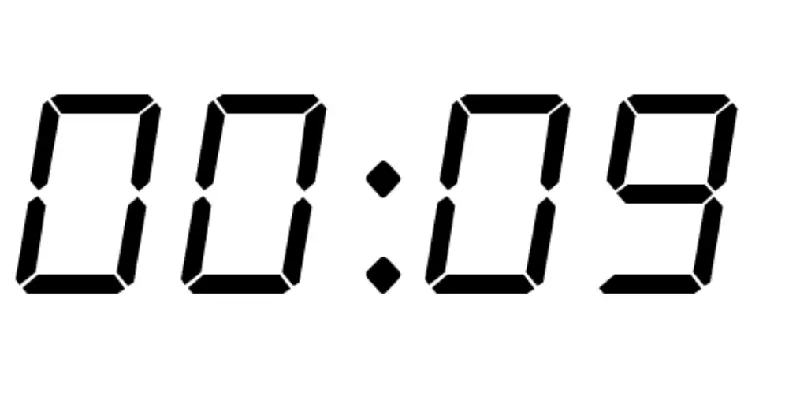 Clock showing 00:09