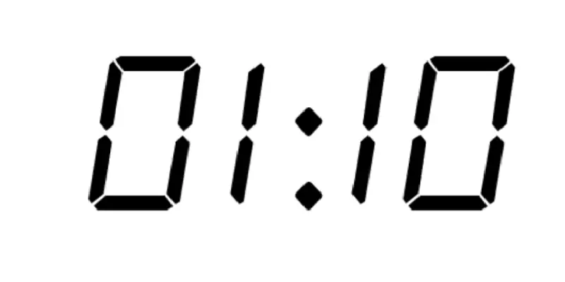 Clock showing 01:10