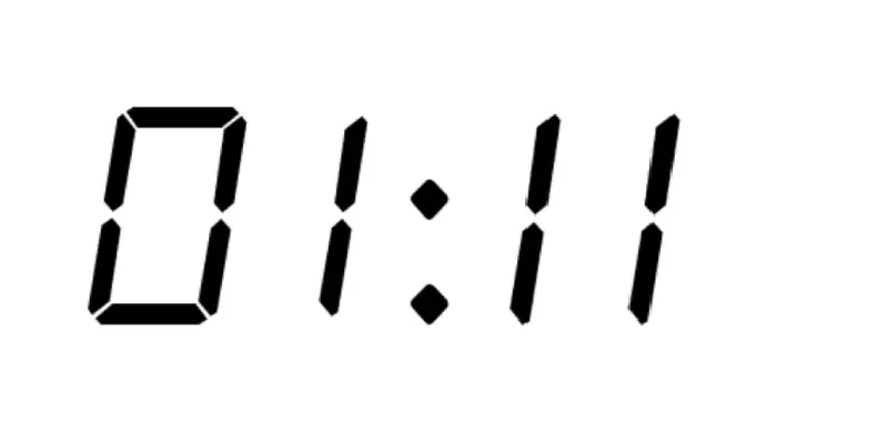 Clock showing 01:11