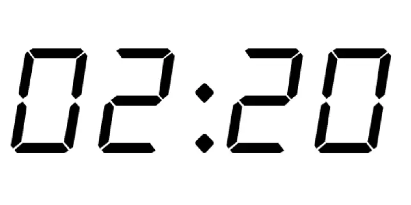 Clock showing 02:20