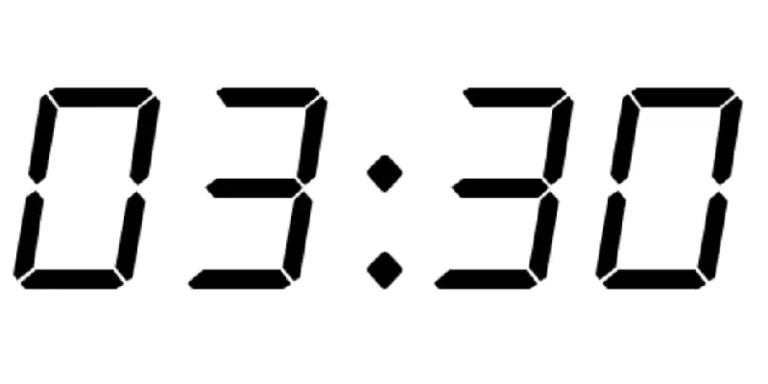 Clock showing 03:30