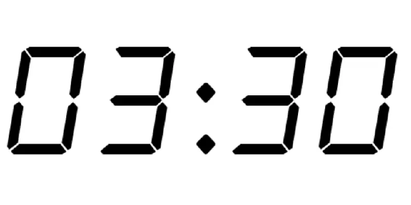 Clock showing 03:30