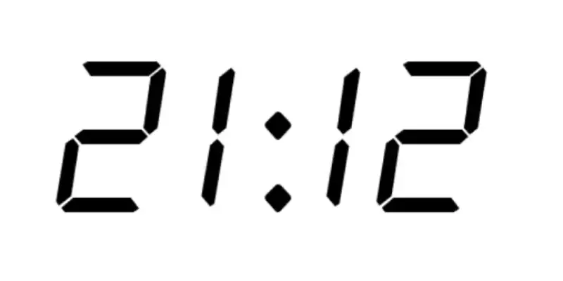 Clock shows 21 hours and 12 minutes