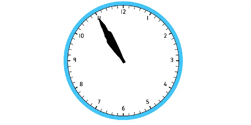 Overlapping clock hands @ 22:55