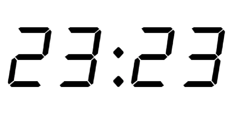 Clock showing 23:23