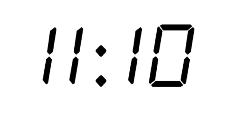 Clock showing 11:10