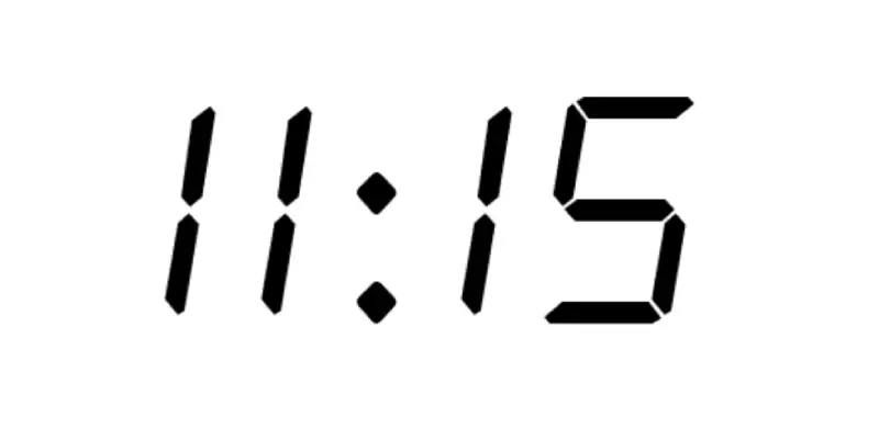 Clock showing 11:15