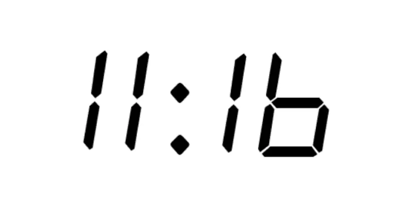 Clock showing 11:16