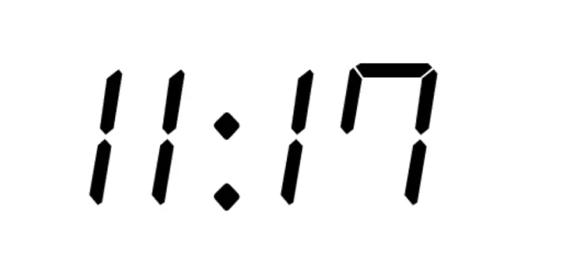 Clock showing 11:17
