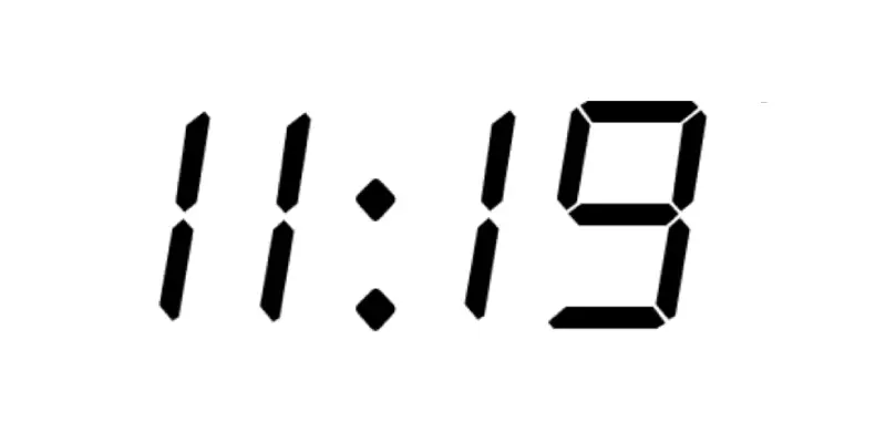Clock showing 11:19