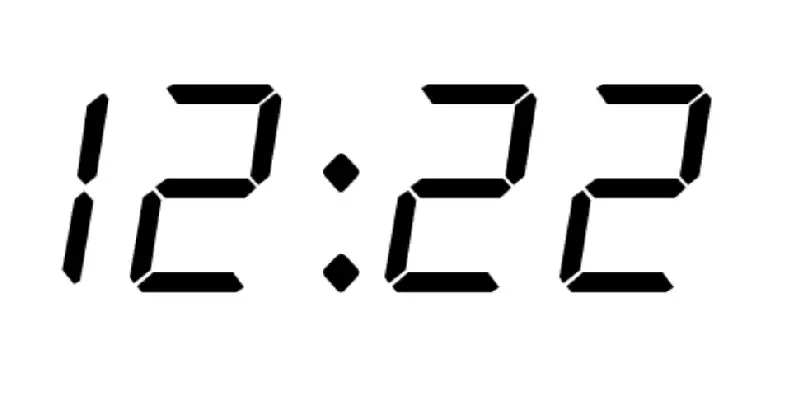 Clock showing 12:22