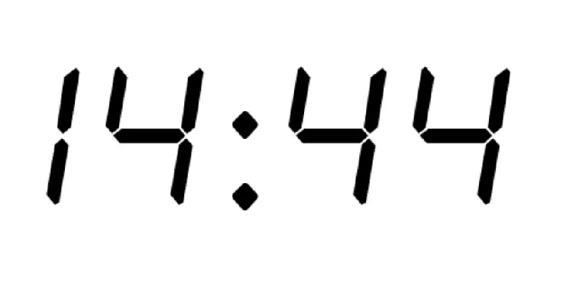 Clock showing 14:44