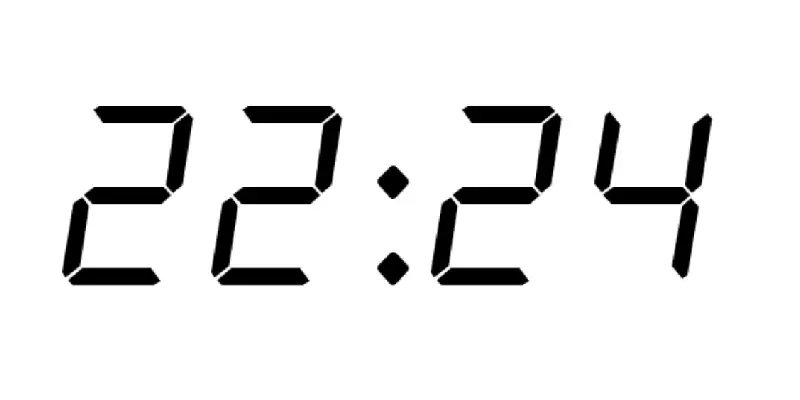 Clock showing 22:24