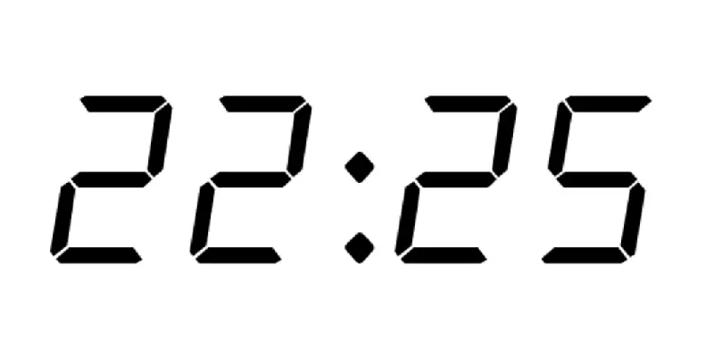 Clock showing 22:25