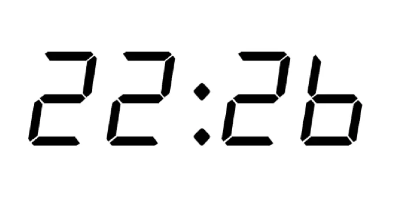 Clock showing 22:26