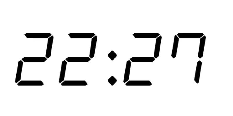 Clock showing 22:27
