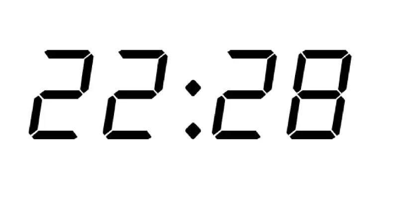 Clock showing 22:28