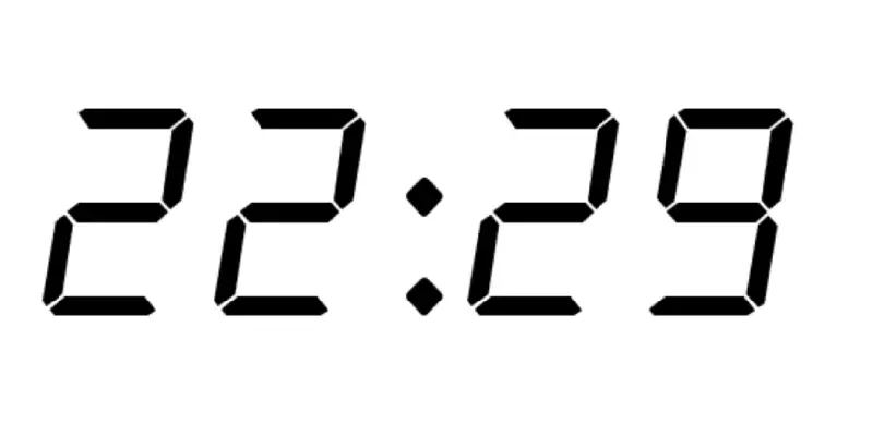 Clock showing 22:29